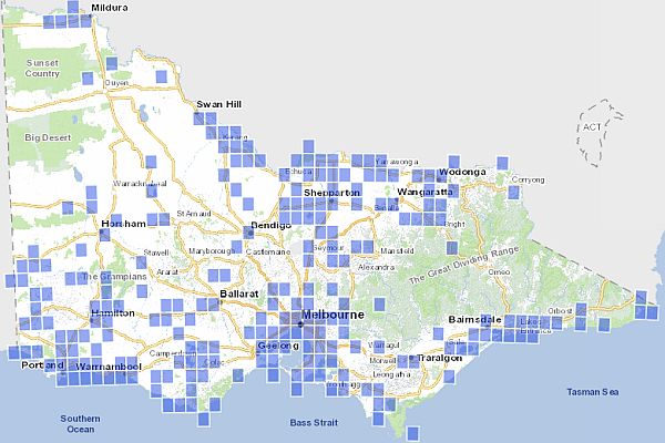 Australasian Bittern Distribution Source: VBA 2025
